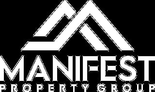 Manifest Property Group logo featuring white geometric mountains and company name text